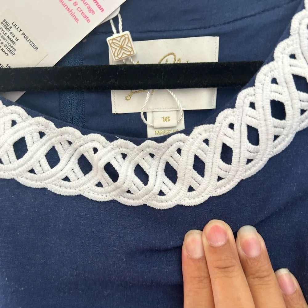 Lilly Pulitzer Sadie Romper Low Tied Navy Size  16 NWT - Picture 4 of 4